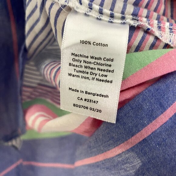 Talbots Striped Pullover Short Sleeve Top Womens Medium 100% Cotton - Picture 3 of 6